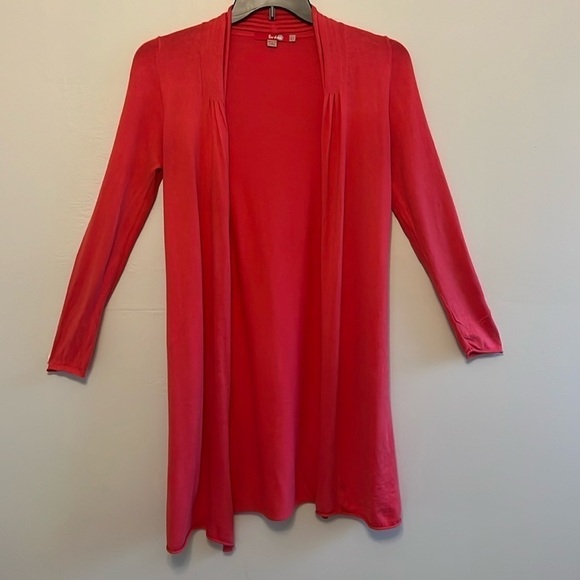 Boden Women’s Light Red Thin Lightweight Open Front Long Cardigan Sweater Size 4 - Picture 1 of 13
